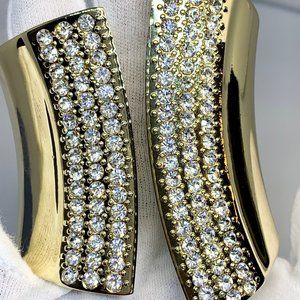 NEW 14K Gold Filled Cuff Bangle w/ CZ Crystals